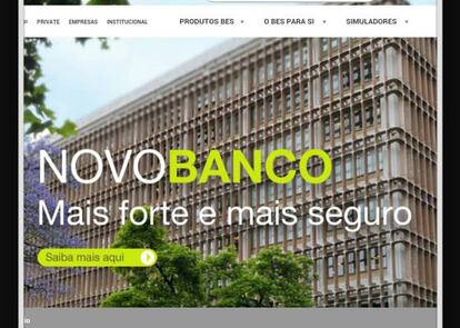 El Novo Banco, en la página del Banco Espírito Santo.