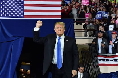 El presidente de los Estados Unidos, Donald Trump en un mitin de