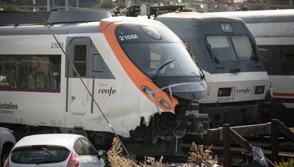 El tren que choc&oacute; en la estaci&oacute;n de Francia el pasado 28 de julio, en la zona de apartado de las instalaciones.