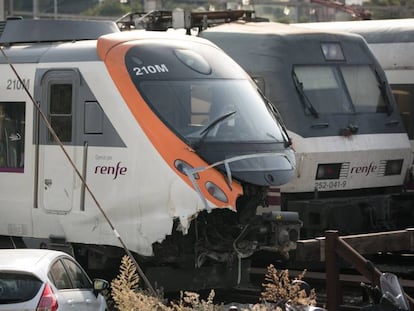 El tren que choc&oacute; en la estaci&oacute;n de Francia el pasado 28 de julio, en la zona de apartado de las instalaciones.