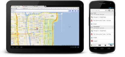 El navegador Chrome de Google en tabletas y m&oacute;viles