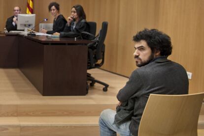 Enric Duran, ayer, durante el juicio.