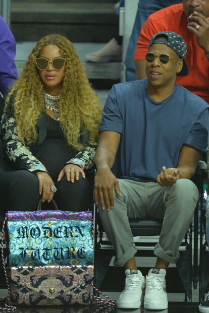 Beyoncé y Jay-z, en un partido de Los Angles Clippers el pasado 1 de mayo.