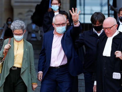 El exconsejero catalán Lluís Puig, a la salida del palacio de Justicia de Bruselas, el pasado 23 de junio.