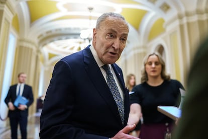 Chuck Schumer, líder de los demócratas en el Senado, este viernes en el Capitolio. 