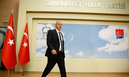 El principal candidato de las oposición a las presidenciales, Muharrem Ince, el lunes en Ankara.