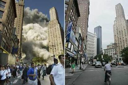 La misma área de Park Row, el 11 de septiembre de 2001 y el 22 de junio de este año.