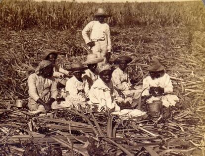 Trabajadores del central azucarero La Unión (Santiago de Cuba, 1899).