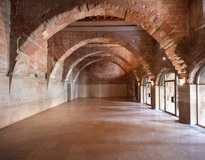 Sala capitular del Monasterio de Sijena, donde estaban los murales que exhibe el MNAC.