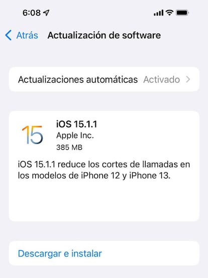 iOS 15.1.1 ya está disponible para instalar.