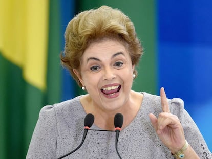 A presidenta Dilma Rousseff, ao discursar nesta ter&ccedil;a-feira.