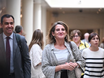 La vicepresidenta y ministra para la Transición Ecológica y el Reto Demográfico, Teresa Ribera, este martes en el Senado.