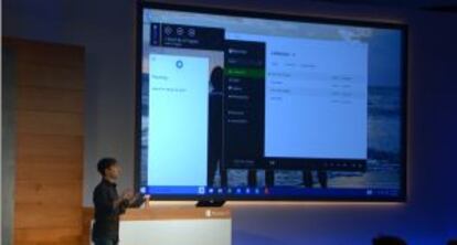 Interfaz de Cortana.