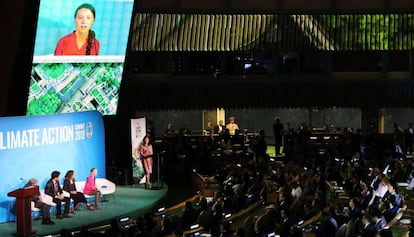 Greta Thunberg asiste a la cumbre de acción climática de las Naciones Unidas en Nueva York el pasado 23 de octubre.