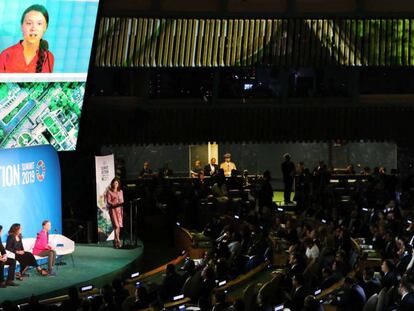 Greta Thunberg asiste a la cumbre de acción climática de las Naciones Unidas en Nueva York el pasado 23 de octubre.