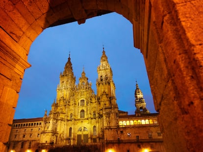 La catedral en la Plaza del Obradoiro, en Santiago de Compostela.