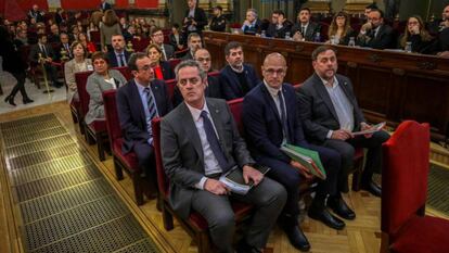 Los 12 líderes independentistas acusados por la celebración del referendum ilegal.