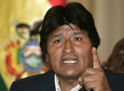 El presidente boliviano, Evo Morales, ayer en La Paz cuando propuso celebrar un referéndum.