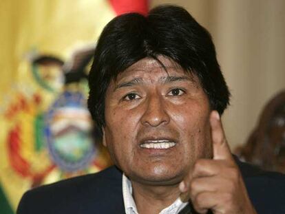 El presidente boliviano, Evo Morales, ayer en La Paz cuando propuso celebrar un referéndum.