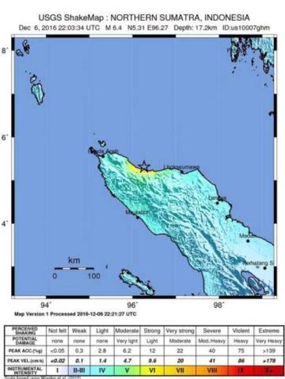 Lugar donde se produjo el terremoto.