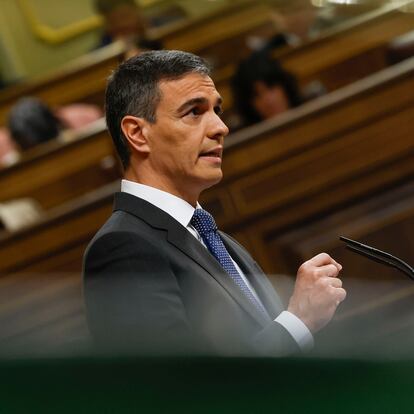 FOTODELDÍA MADRID, 09/10/2024.- El jefe del Ejecutivo, Pedro Sánchez, da cuenta este miércoles en el Congreso de las medidas adoptadas para hacer frente a la presión migratoria mientras el Gobierno y el PP siguen sin ponerse de acuerdo para la gestión de los menores migrantes no acompañados. EFE/ J.J.Guillen
