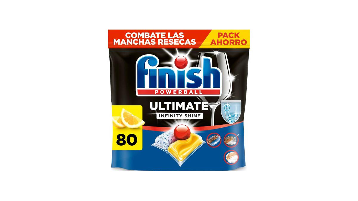Pastilla para el lavavajillas de Finish.