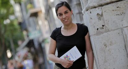 La activista Esther Vivas, ayer, en La Lonja de Valencia.