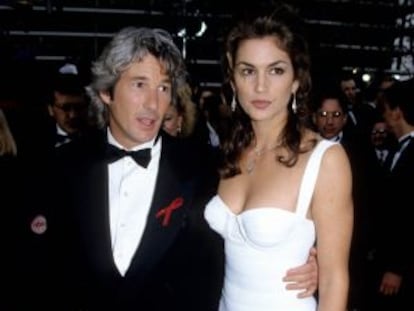 Richard Gere y Cindy Crawford, en la entrega de los Oscar en 1993.