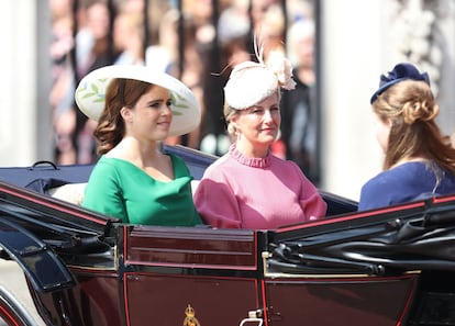 La princesa Eugenie, nieta de la reina y Sofía, condesa de Wessex, a su llegada al Trooping The Colour.