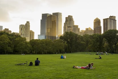 341 hectáreas de explanadas verdes, formaciones rocosas, paseos con olmos, cuidadísimos jardines de estilo europeo y un gran lago. Por no hablar de su teatro al aire libre, el rincón dedicado a John Lennon, un idílico restaurante junto al agua (Loeb Boathouse) y la famosa estatua de Alicia en el País de las Maravillas. El dilema en Central Park (centralparknyc.org) es decidir por dónde empezar, pues ofrece muchas diversiones gratuitas, como un día de pícnic en Sheep Meadow (en la foto). Entre semana es una experiencia más bucólica (especialmente en North Woods, lejos de las muchedumbres) mientras que los fines de semana se convierte en un festival de músicos callejeros, patinadores y familias que hacen cola para montar en el tiovivo y ver animales en el Tisch Children’s Zoo.