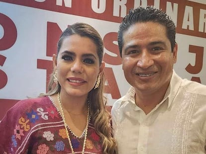 Evelyn Salgado y Hossein Nabor Guillén en octubre de 2023.