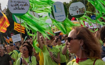 Manifestació per l'ensenyament en català a Barcelona el 2014.