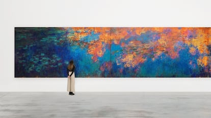 Reconstrucción con 650.000 piezas de Lego de la obra de Claude Monet 'Water Lillies' de Ai WeiWei expuesta en el Design Museum de Londres