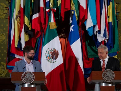 Los presidentes de Chile y México, Gabriel Boric y Andrés Manuel López Obrador