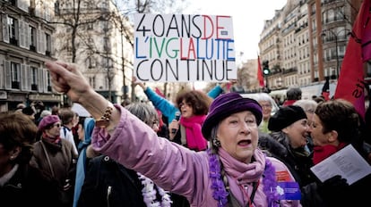 Manifestación en París por el derecho al aborto en 2019.