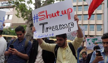 Protesta contra Estados Unidos en Teherán el 9 de mayo.