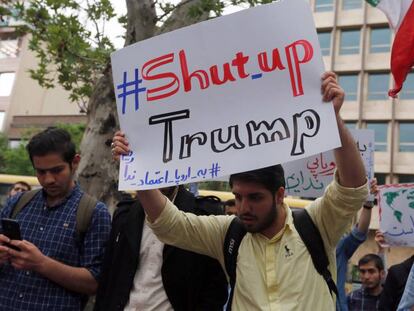 Protesta contra Estados Unidos en Teherán el 9 de mayo.