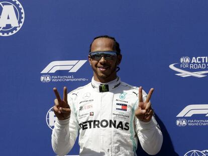 Lewis Hamilton, tras lograr la pole en Francia.