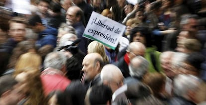 Concentración de periodistas en el Día de la Libertad de Prensa de 2012