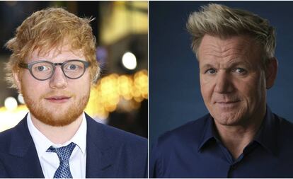 Ed Sheeran y Gordon Ramsay.