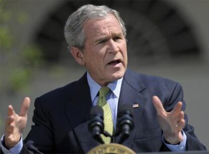 El presidente Bush durante su discurso de hoy en la Casa Blanca