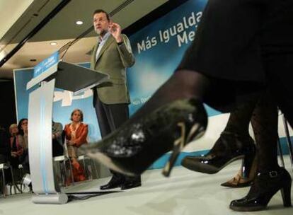 Mariano Rajoy, durante la clausura del acto sobre igualdad organizado ayer por su partido.