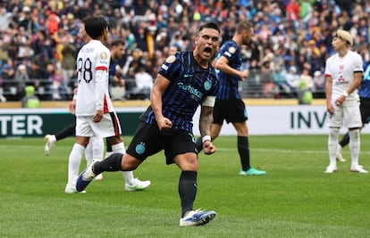 Lautaro Martínez celebra su gol ante el Urawa Red Diamonds este sábado.