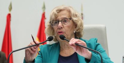 Manuela Carmena, en un pleno reciente.