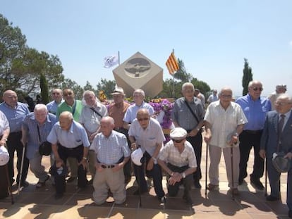 Miembros de la Quinta del Biber&oacute;n, ayer en el cota 705 de P&agrave;ndols.