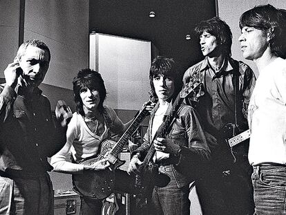 Fotografía de los Rolling Stones al completo en 1978, año en el que el grupo publicó su disco más vendido: 'Some girls'.