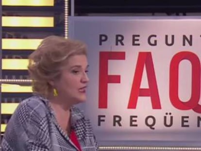 Pilar Rahola, al programa de TV3 'Preguntes freqüents'.