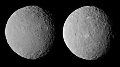 Im&aacute;genes del planeta enano Ceres tomadas por la nave `Dawn&acute;, el pasado 19 de febrero, desde una distancia de unos 46.000 kil&oacute;metros.