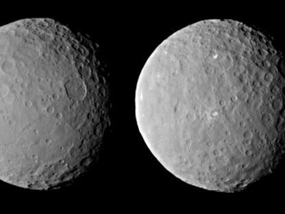 Im&aacute;genes del planeta enano Ceres tomadas por la nave `Dawn&acute;, el pasado 19 de febrero, desde una distancia de unos 46.000 kil&oacute;metros.