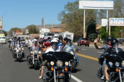 Motoristas en la Ruta 66 por Estados Unidos.